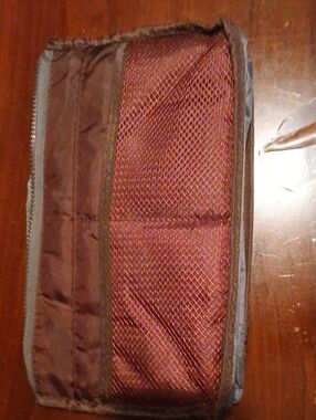 Source Unknown Men's Toiletry Pouch - Dark Brown and Maroon